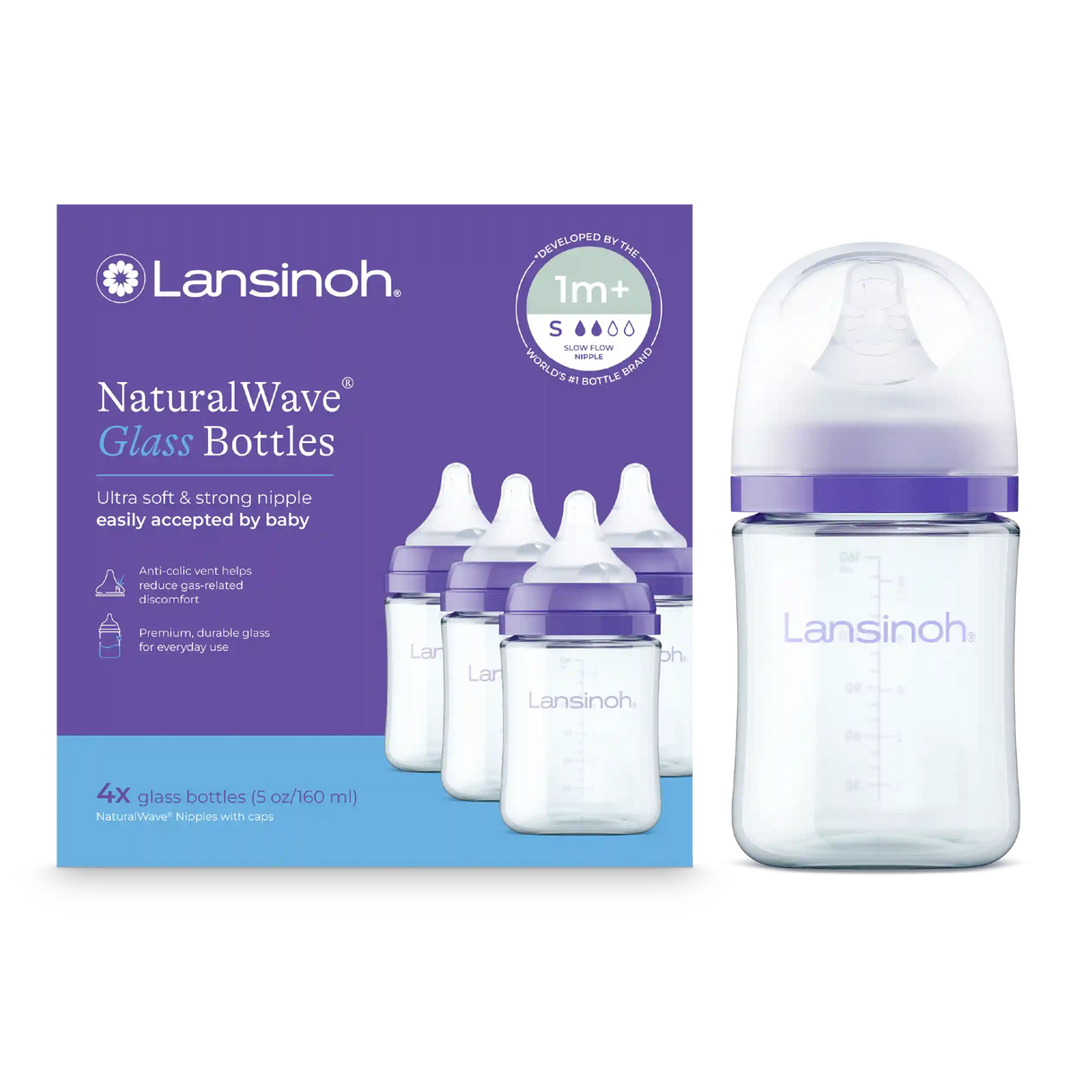 Glass Baby Bottles 5oz (4 pack)